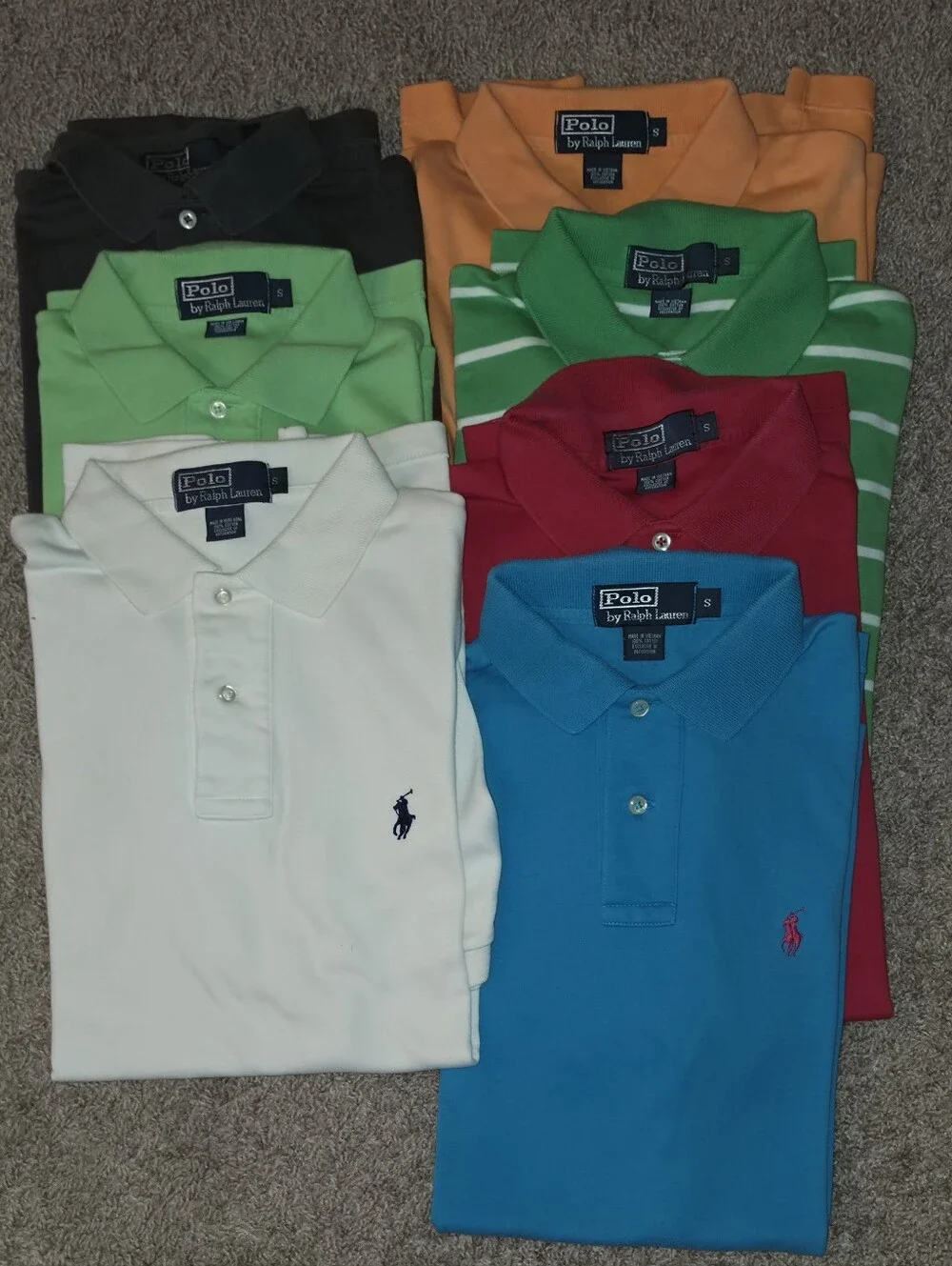 Ralph Lauren Shortsleeve Polo Shirt Bundle Lot Of 7 Colors Mens Size S / Small